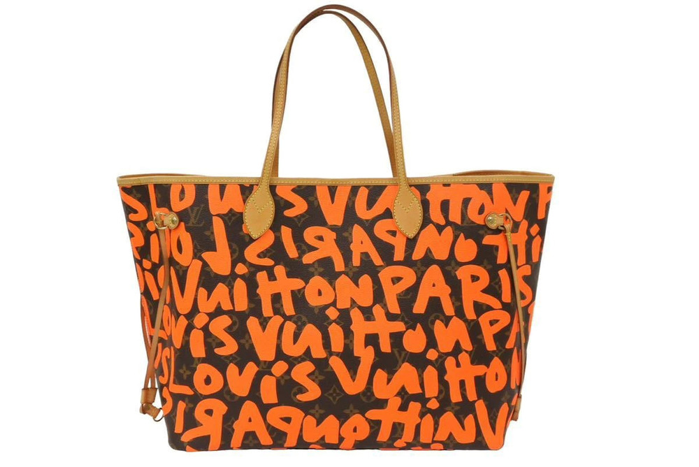 Louis Vuitton Neverfull Tote Bag Monogram Graffiti Brown Orange